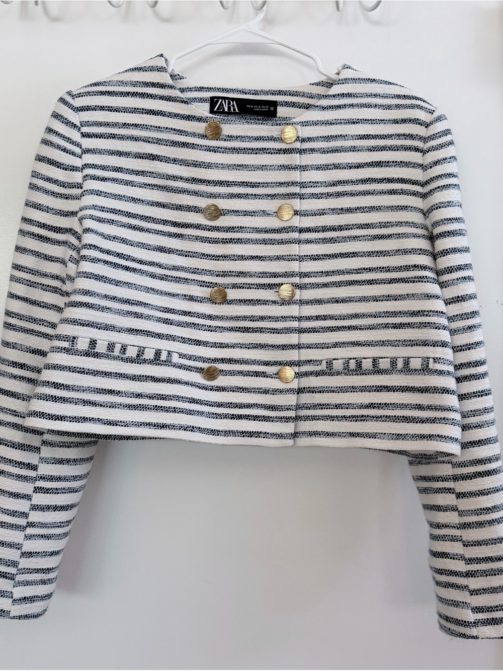 Zara Women's Striped Cropped Jacket